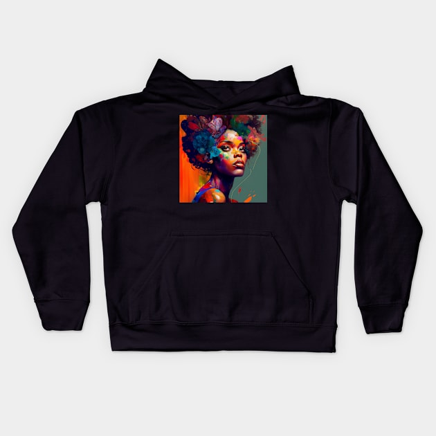 Abstract Portrait Kids Hoodie by n23tees